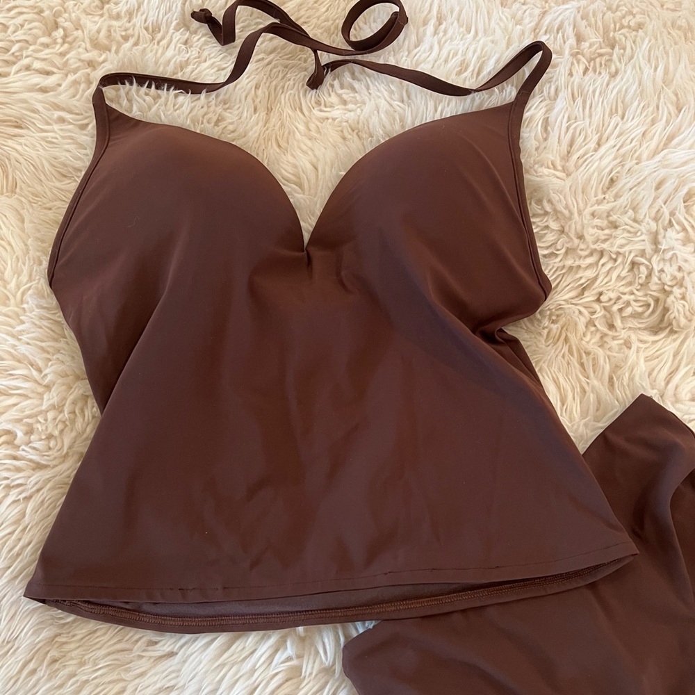 Victoria's Secret NEW Brown Halter Tankini with Molded Cups